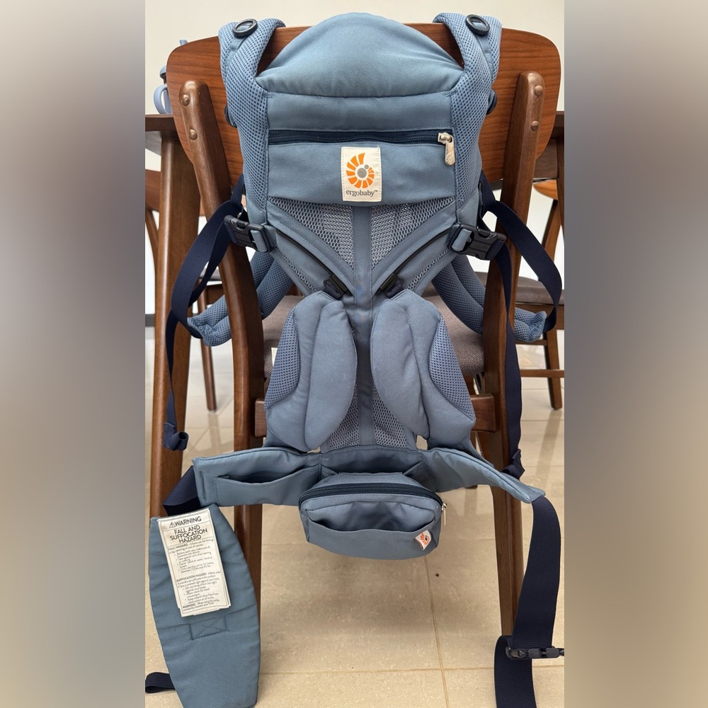 Ergobaby Kids Carrier - Slate Blue and Navy Straps